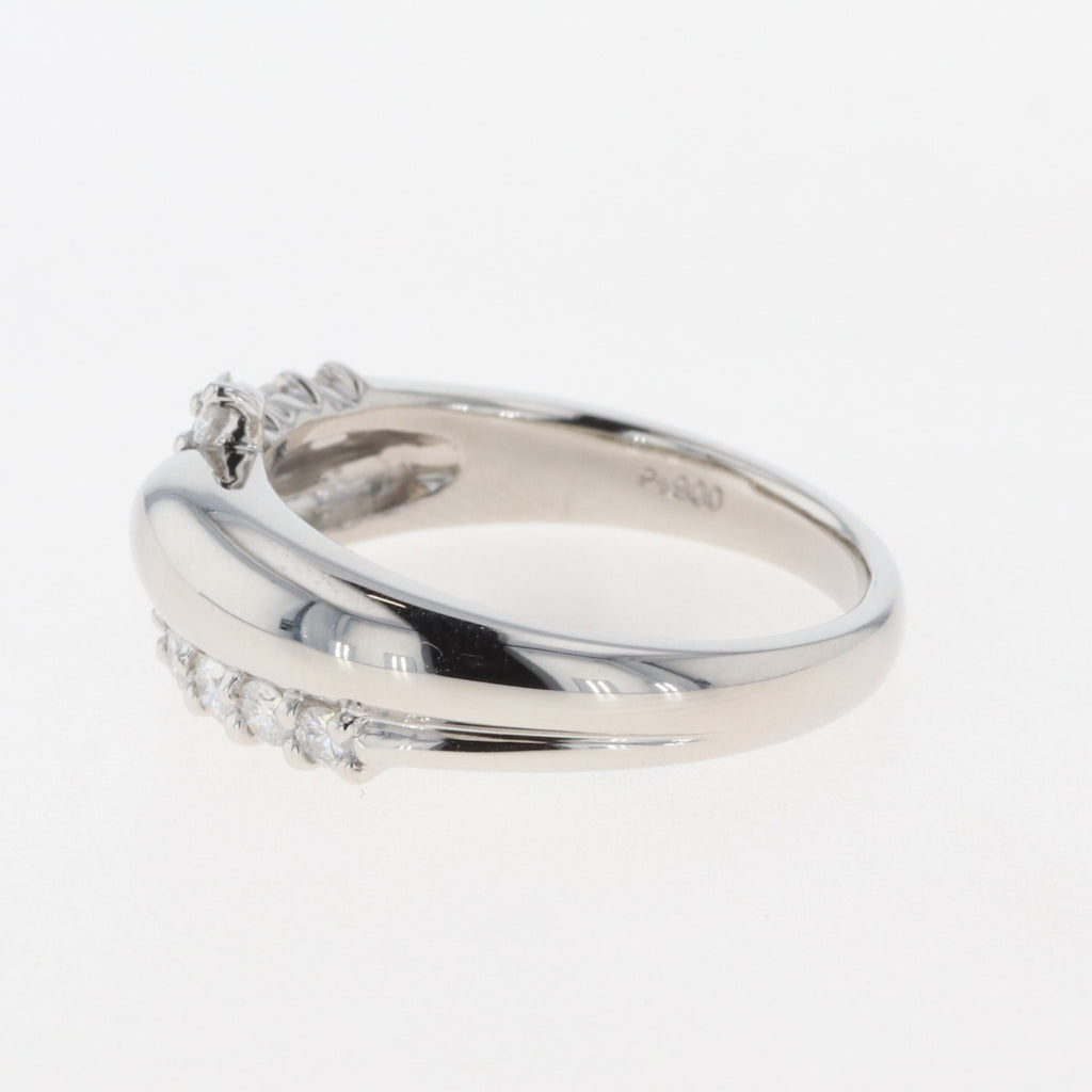 メレダイヤ デザインネックレス プラチナ 指輪 リング 15号 Pt900 ダイヤモンド レディース 【中古】 
 ラッピング可