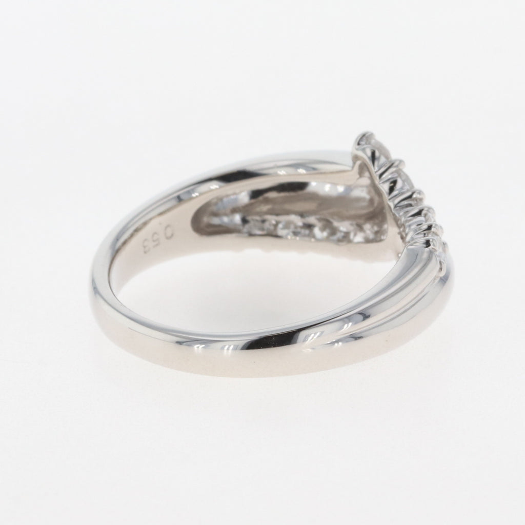 メレダイヤ デザインネックレス プラチナ 指輪 リング 15号 Pt900 ダイヤモンド レディース 【中古】 
 ラッピング可