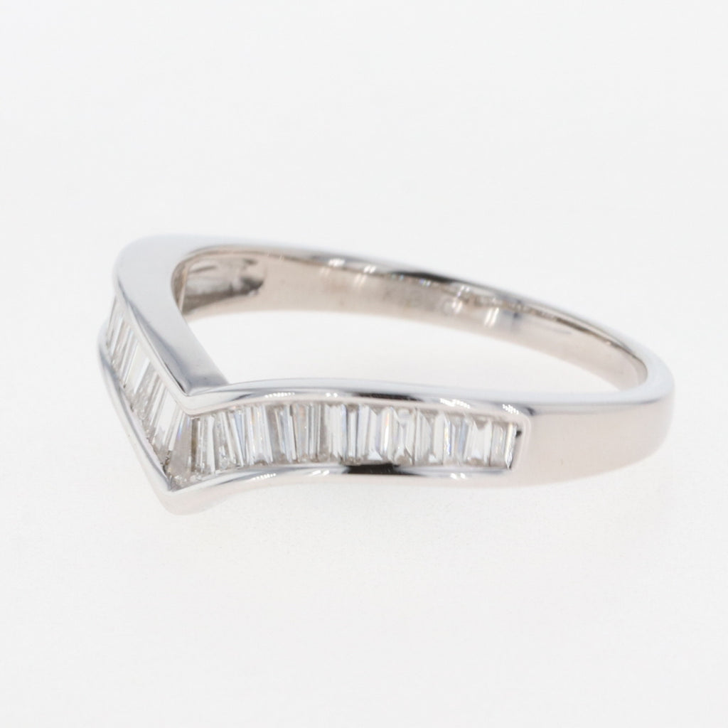 メレダイヤ デザインリング ホワイトゴールド 指輪 リング 18号 K18 WG ダイヤモンド メンズ 【中古】 
 ラッピング可