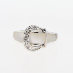 メレダイヤ デザインリング WG ホワイトゴールド 指輪 シェル リング 18.5号 K18 WG ダイヤモンド メンズ 【中古】 
 ラッピング可