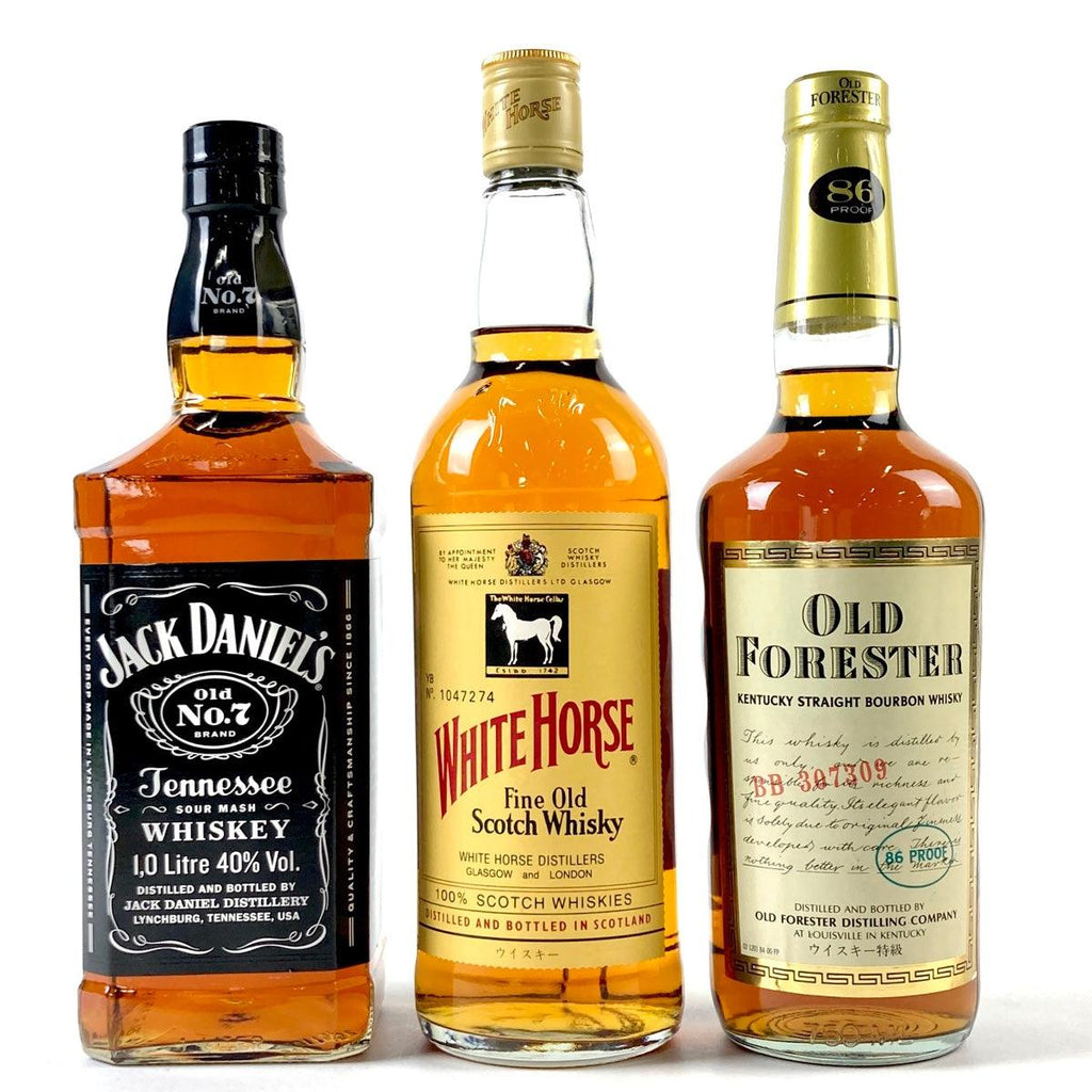 3本 ジャックダニエル ホワイトホース オールドフォレスター スコッチ アメリカン ウイスキー セット 【古酒】 - バイセルブランシェ