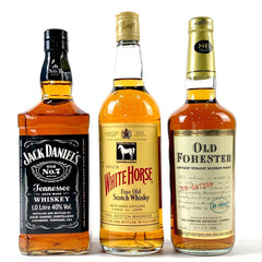 3本 ジャックダニエル  ホワイトホース オールドフォレスター スコッチ アメリカン ウイスキー セット 【古酒】