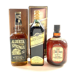 3本 アルバータ スプリングス ジョニーウォーカー オールドパー カナディアン スコッチ ウイスキー セット 【古酒】