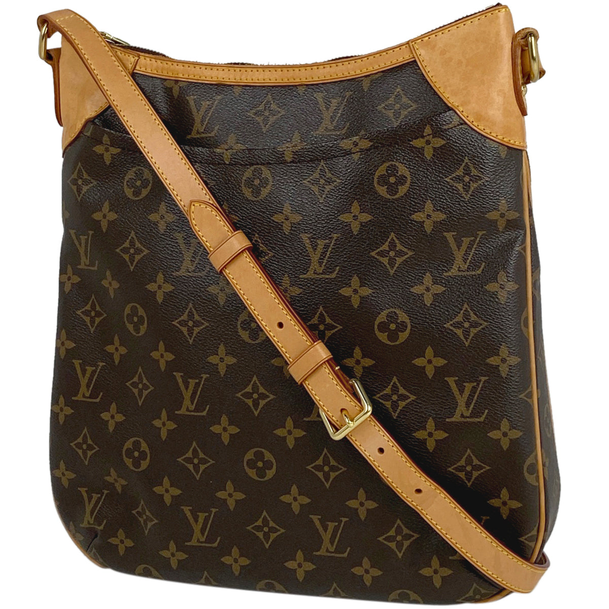 ファスナー外側ルイ・ヴィトン LOUIS VUITTON オデオンMM M56389 ブラウン モノグラム レディース ショルダーバッグ