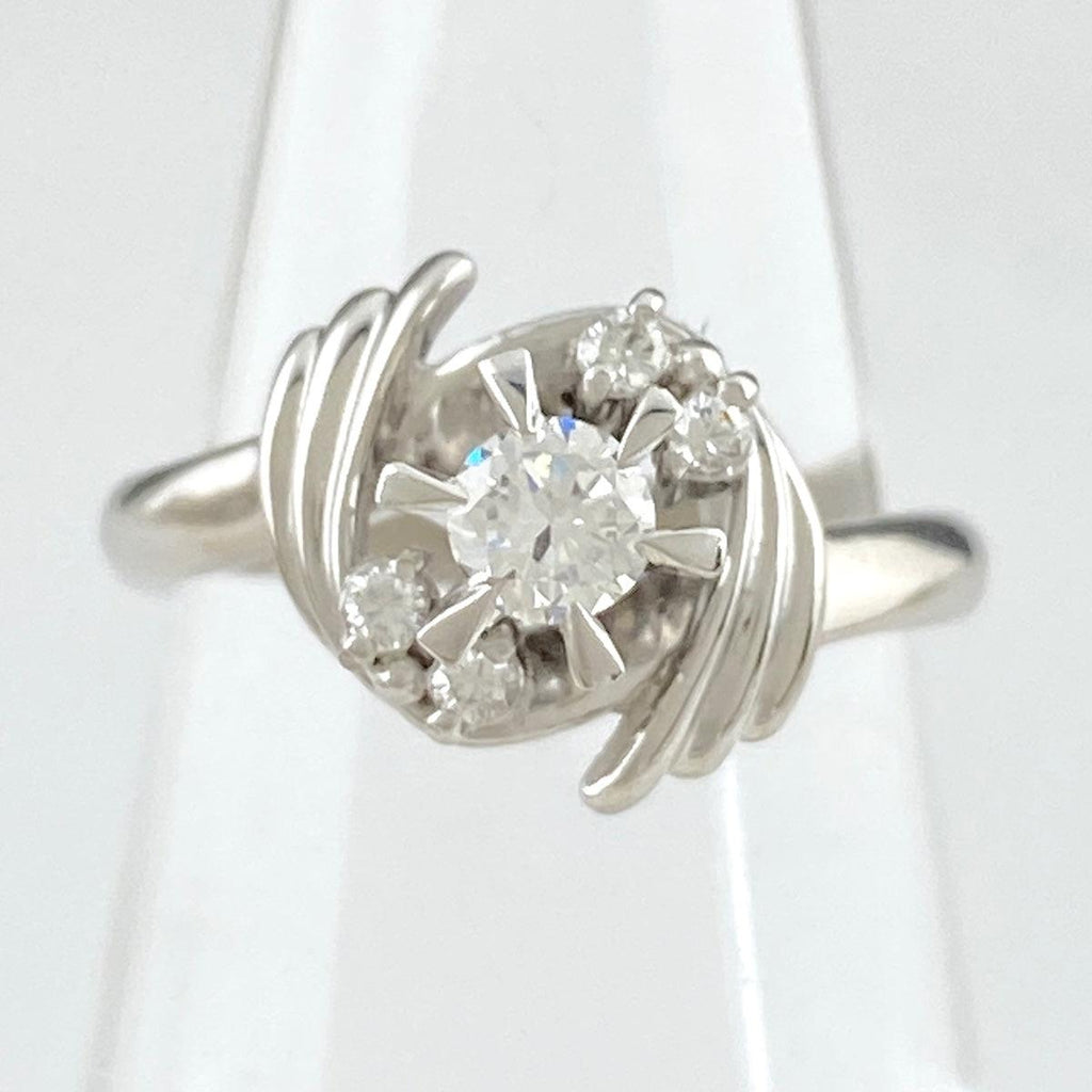 バイセル公式】メレダイヤ デザインリング プラチナ 指輪 リング 5号 