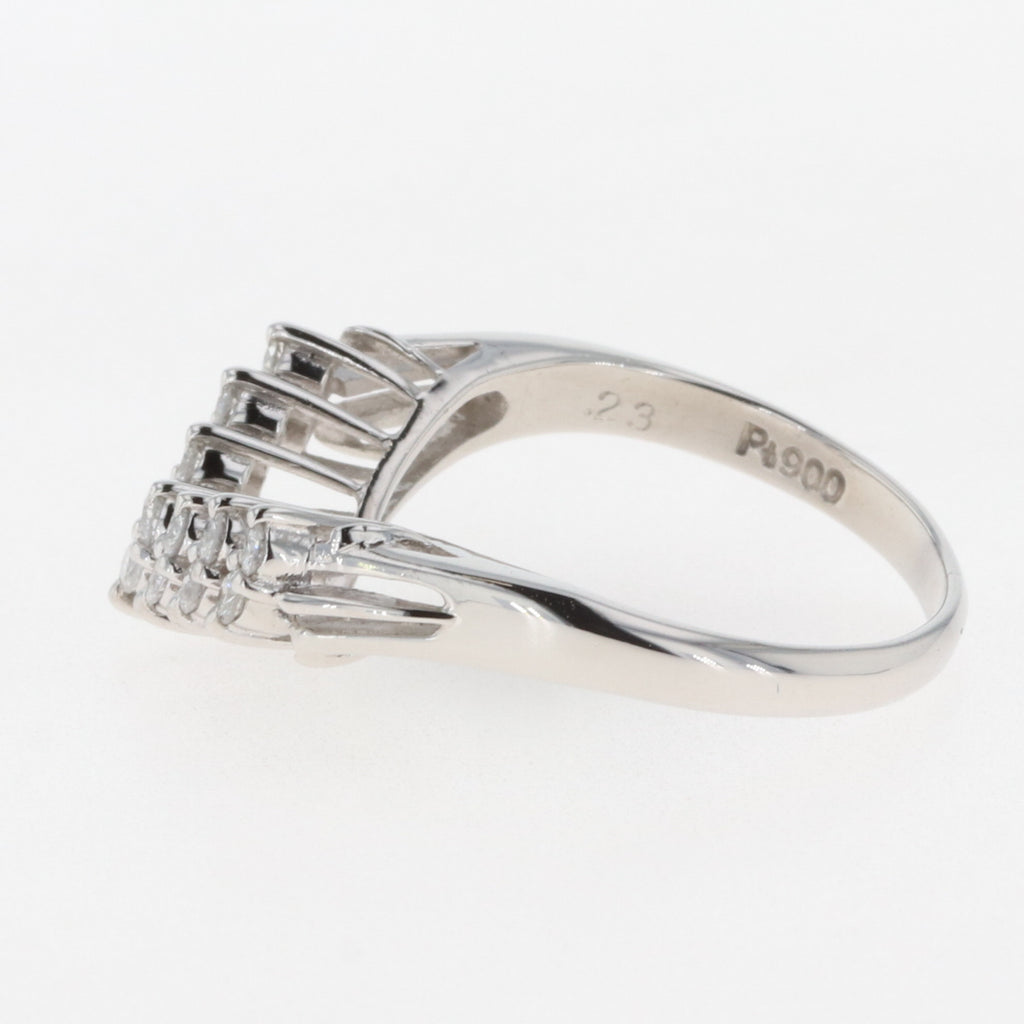 メレダイヤ デザインリング プラチナ 指輪 リング 8号 Pt900 ダイヤモンド レディース 【中古】, ラッピング可