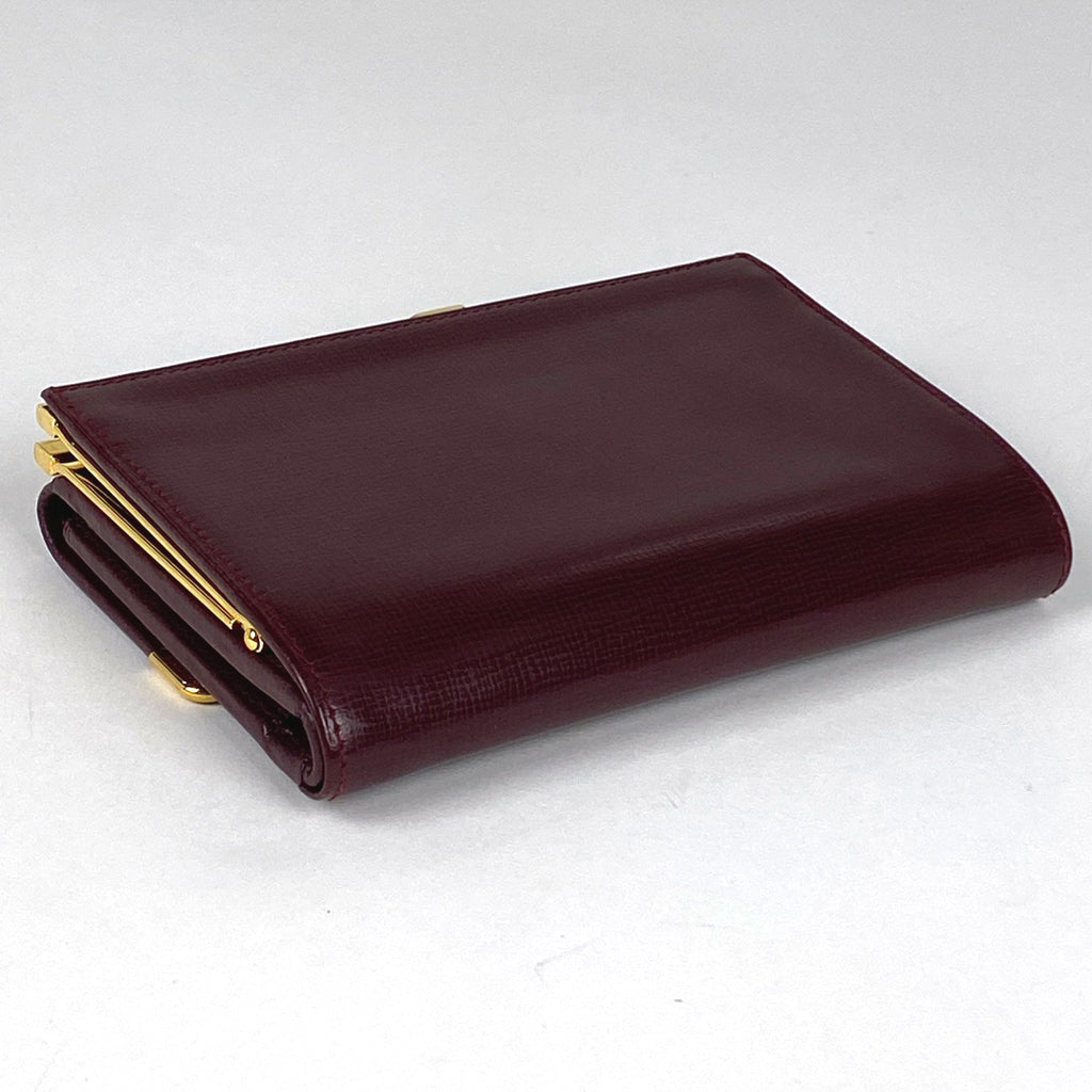 ポケット×2カルティエ サファイアライン 二つ折り財布 がま口 ブラック ほぼ未使用品