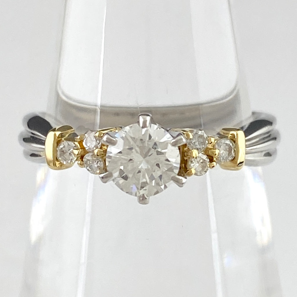 031ctメレダイヤダイヤモンド デザインリング 9号 K18 - リング(指輪)