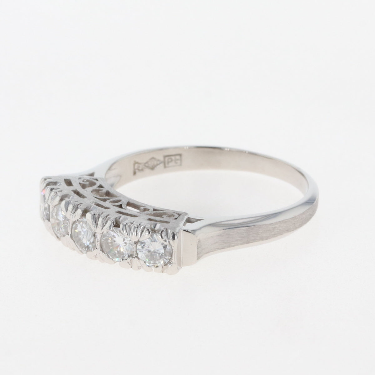 バイセル公式】メレダイヤ デザインリング プラチナ 指輪 リング 12号