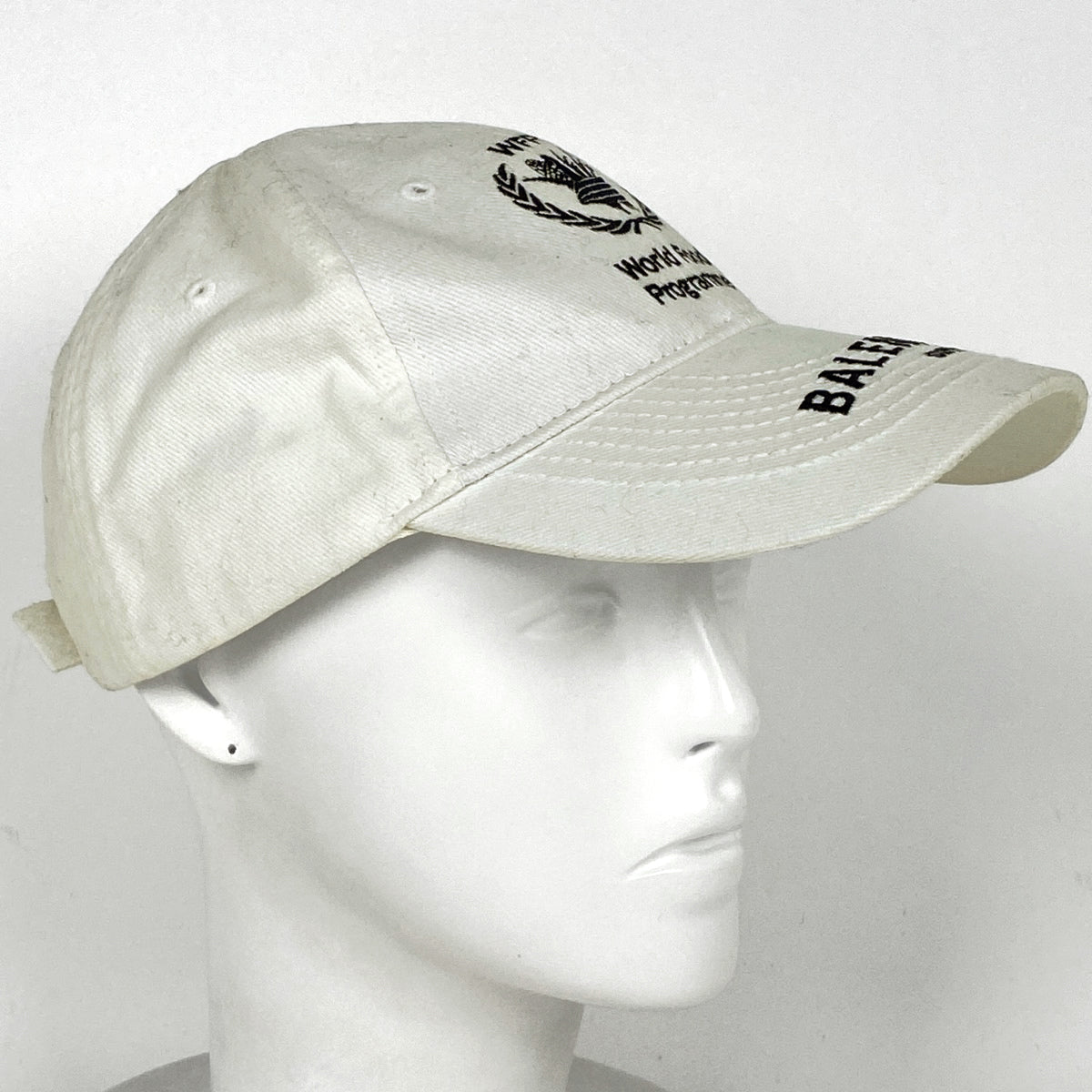 【超美品正規品】BALENCIAGA ロゴ キャップ 帽子 コットン ホワイトcap