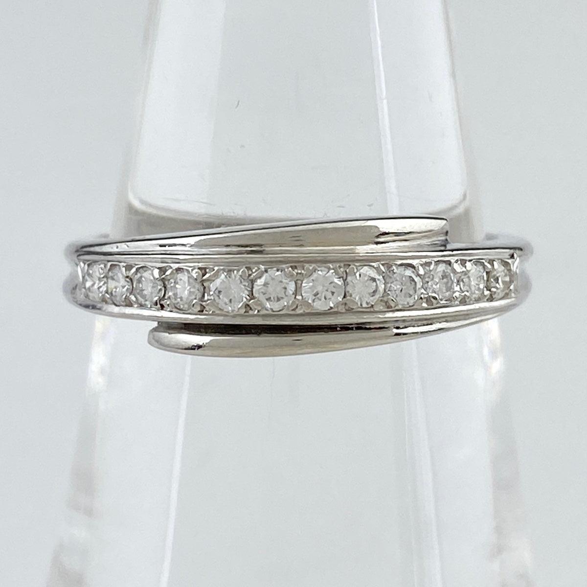 メレダイヤ デザインリング プラチナ 指輪 リング 14号 Pt900 ダイヤモンド レディース 【中古】, ラッピング可