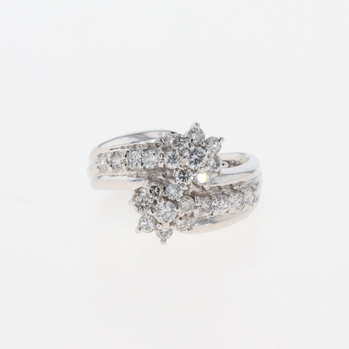 メレダイヤ デザインリング プラチナ 指輪 リング 14号 Pt900 ダイヤモンド レディース 【中古】, ラッピング可