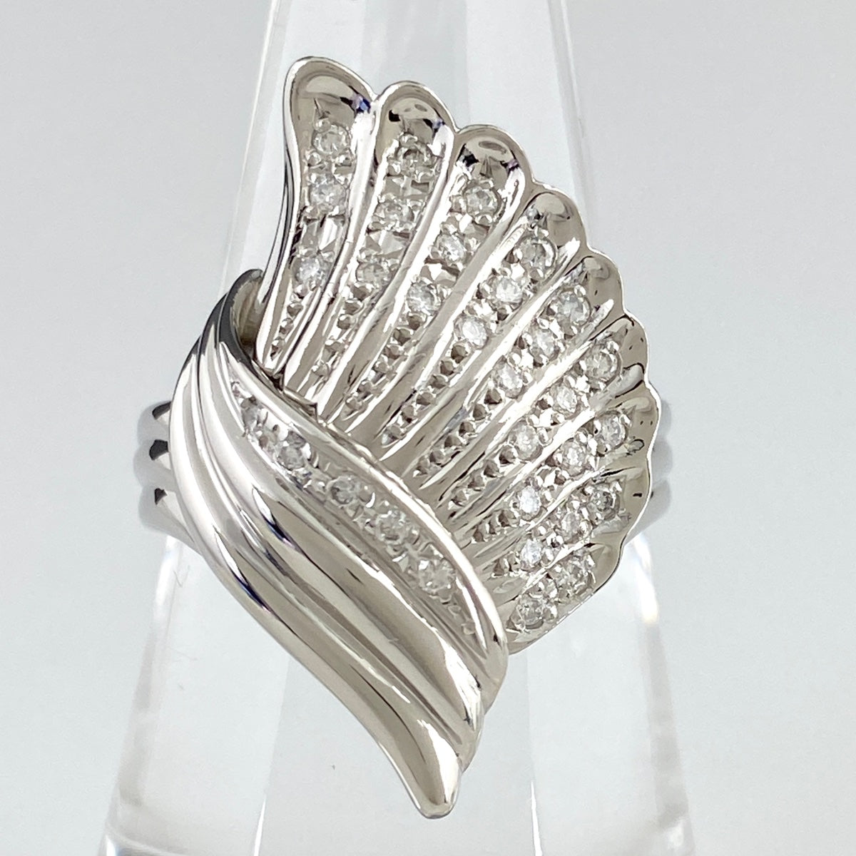 メレダイヤ デザインリング プラチナ 指輪 リング 18.5号 Pt900 ダイヤモンド レディース ：バイセル 店 - ジュエリー・アクセサリー