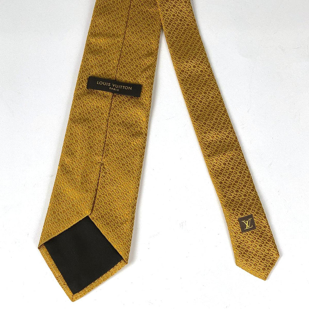 10,500円ルイヴィトン Louis Vuitton ネクタイ シルク イエロー ロゴ 黄