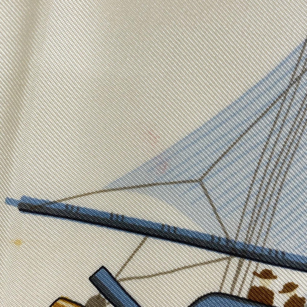 エルメス カレ 90 Tribord 帆船 スカーフ シルク ブルー マルチカラー レディース 【中古】 
 ラッピング可 - バイセルブランシェ