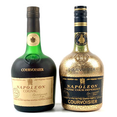 2本 クルボアジェ Courvoisier ナポレオン 旧ボトル ナポレオン クールインペリアルゴールド コニャック 700ml ブランデー セット 【古酒】